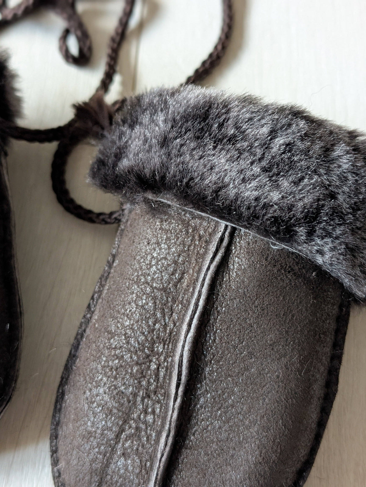 Sheepskin Baby Puddy Mitten - "Keep Safe" Cord