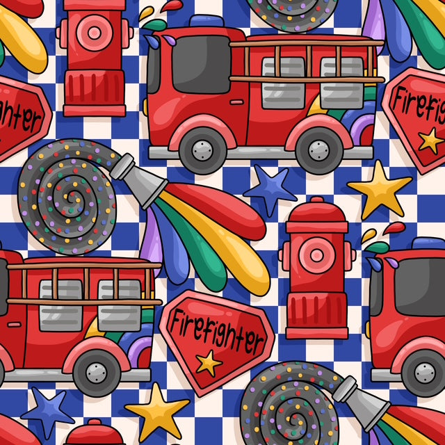 Rainbow Fire Engines Romper image 0