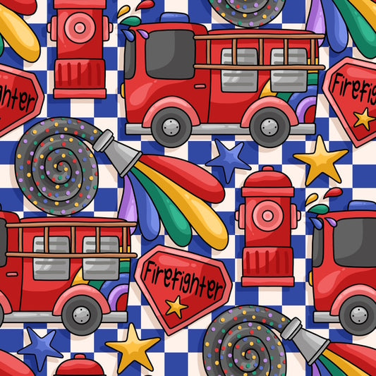 Rainbow Fire Engines Romper image 0