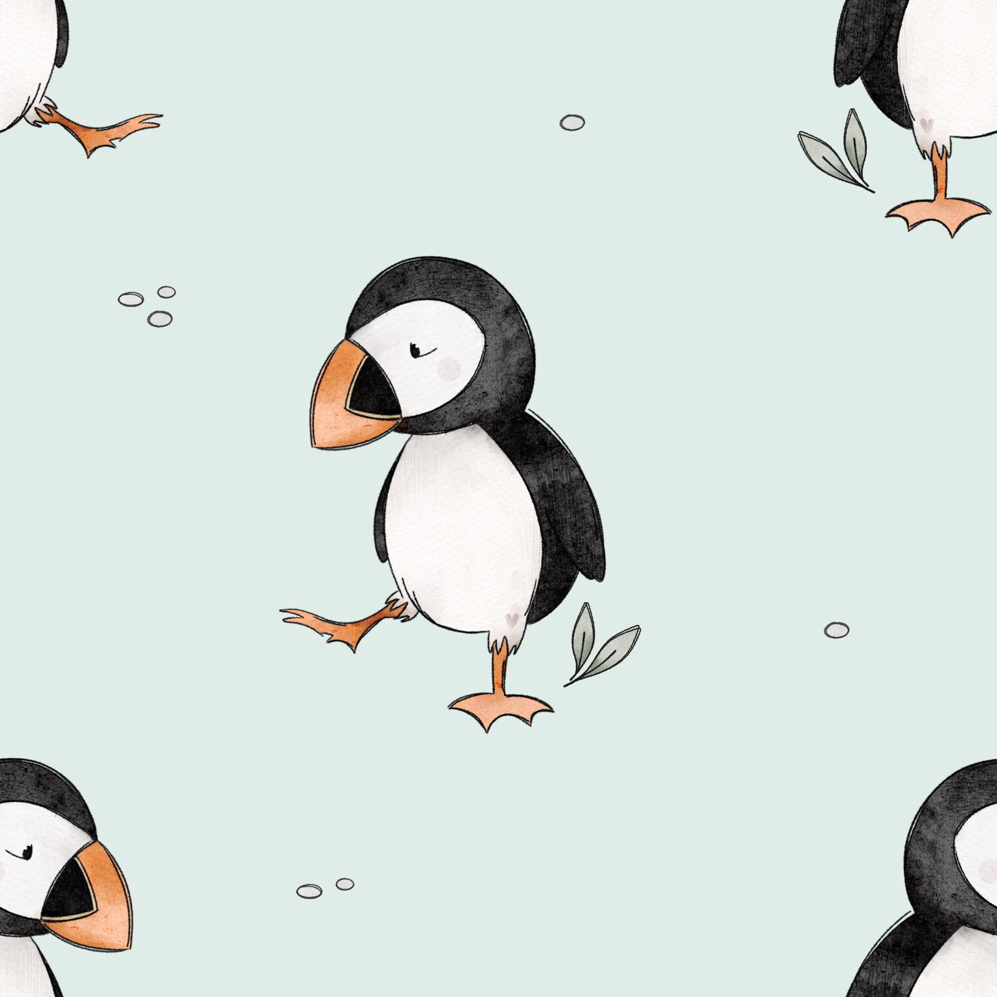 Puffin Romper (Yellow / Mint / White) image 2