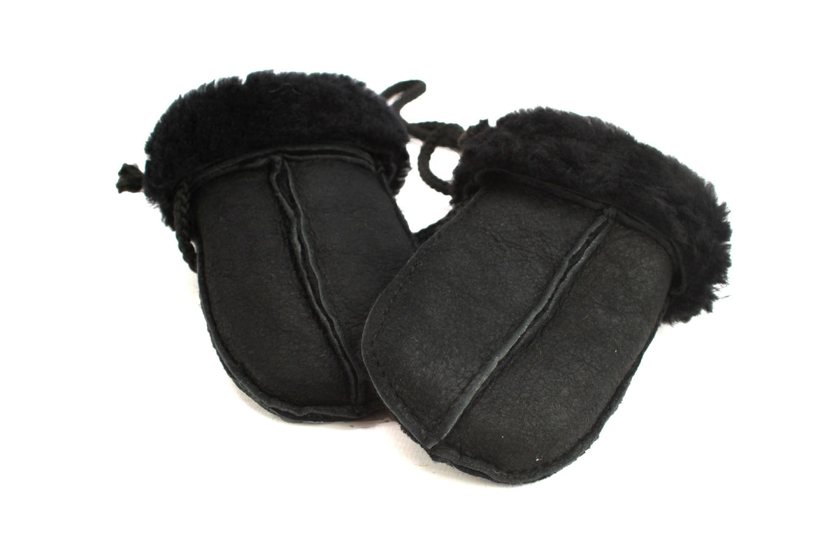 Sheepskin Baby Puddy Mitten - "Keep Safe" Cord