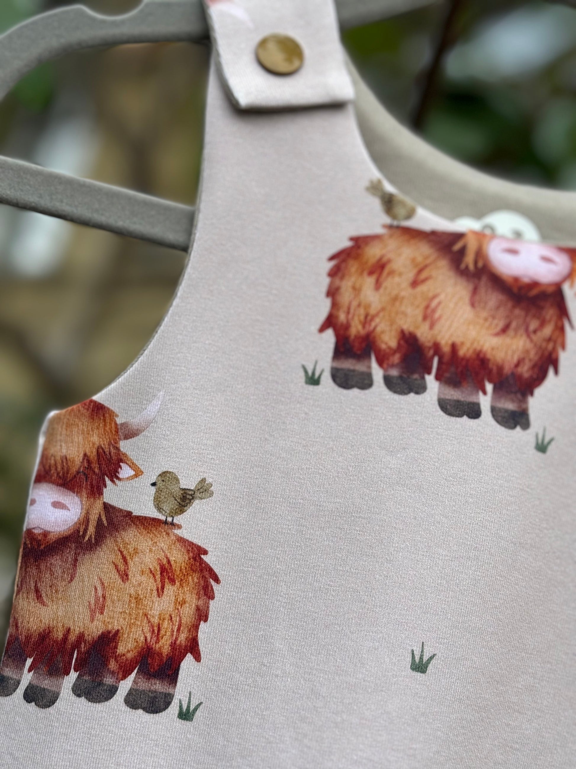 Highland Cow Romper (Beige / Buttercream) image 2