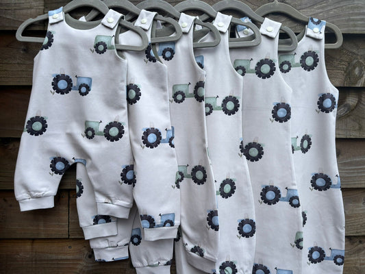 Blue & Green Tractors Romper