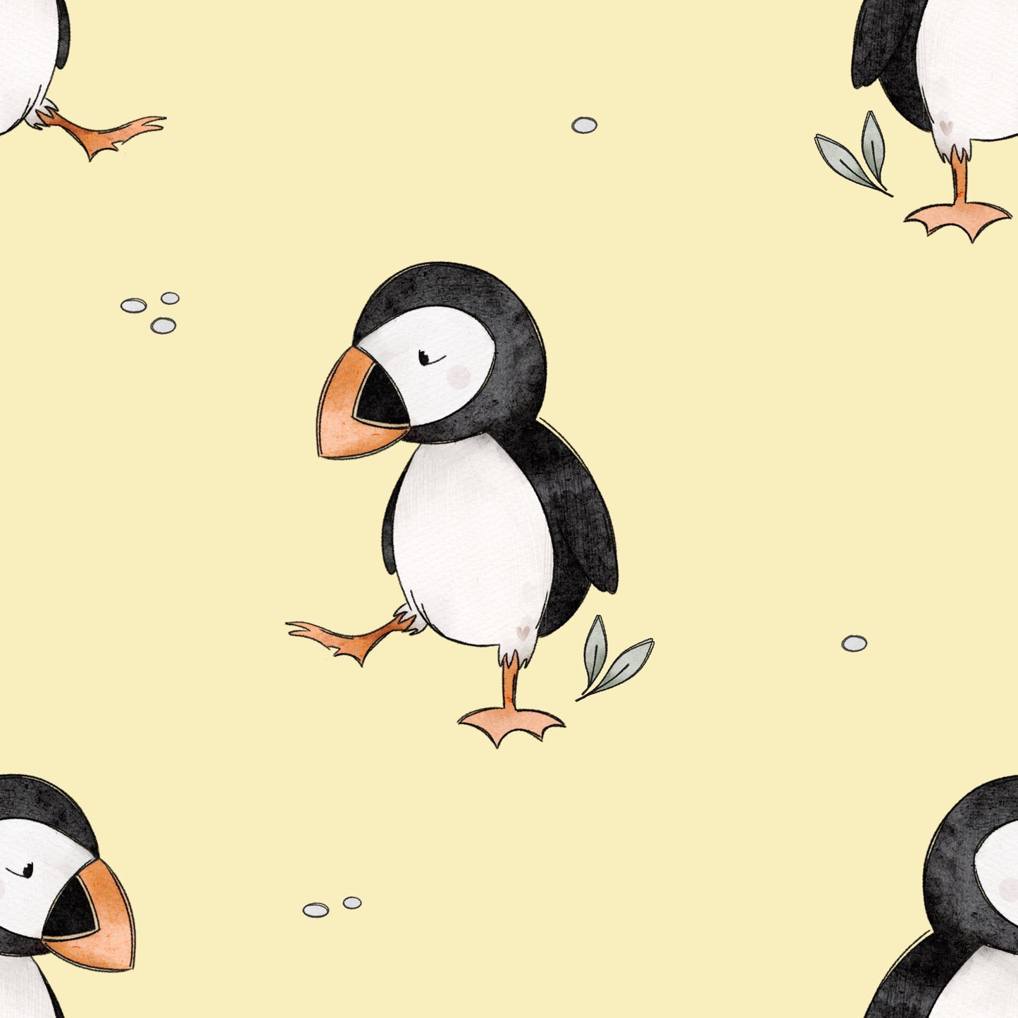 Puffin Romper (Yellow / Mint / White) image 1