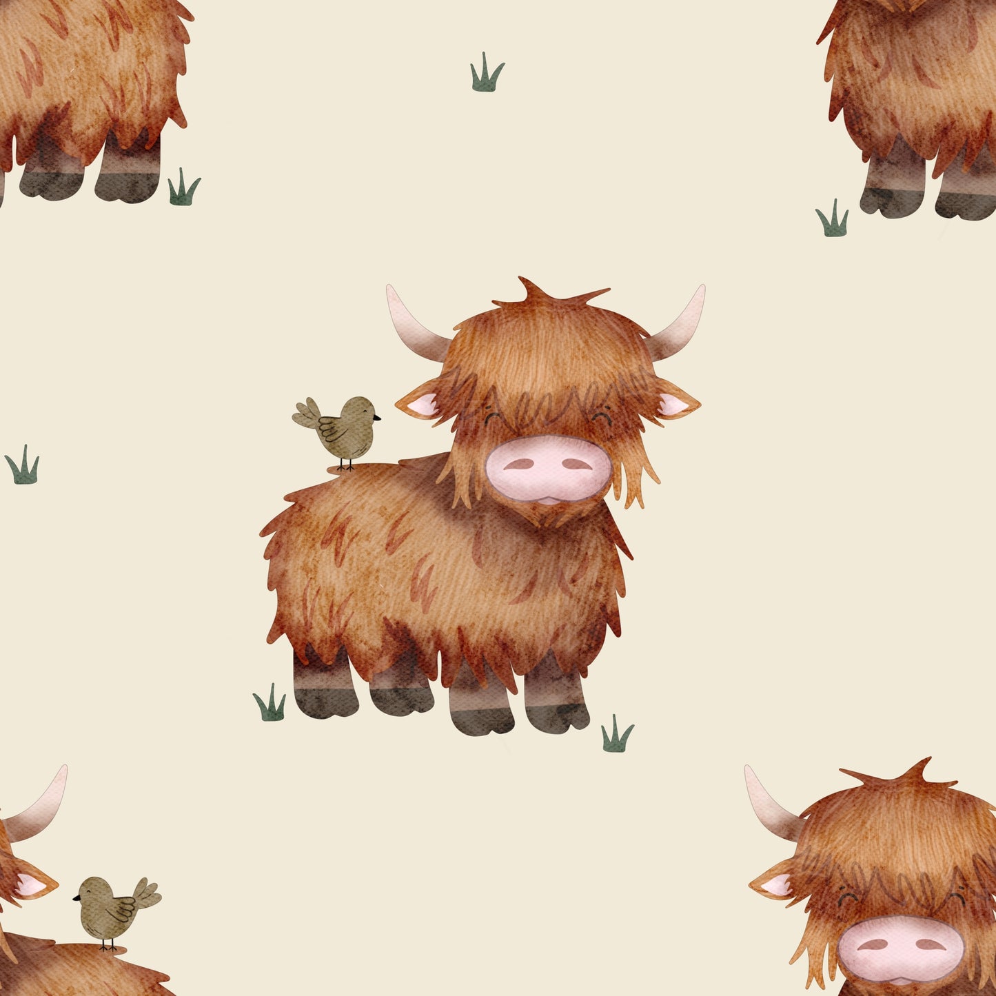Highland Cow Romper (Beige / Buttercream) image 3
