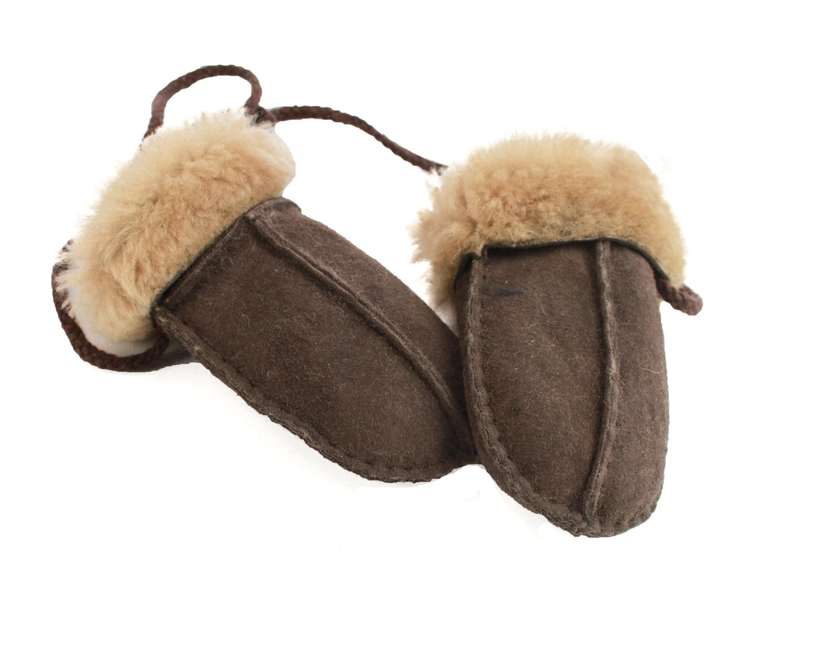 Sheepskin Baby Puddy Mitten - "Keep Safe" Cord