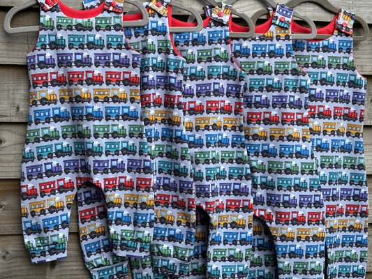 Multi Coloured Trains Romper